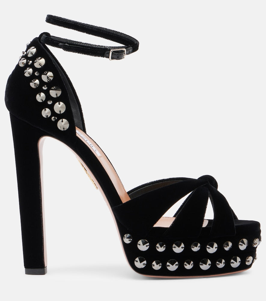 Aquazzura Cosmic Love 130 studded platform sandals