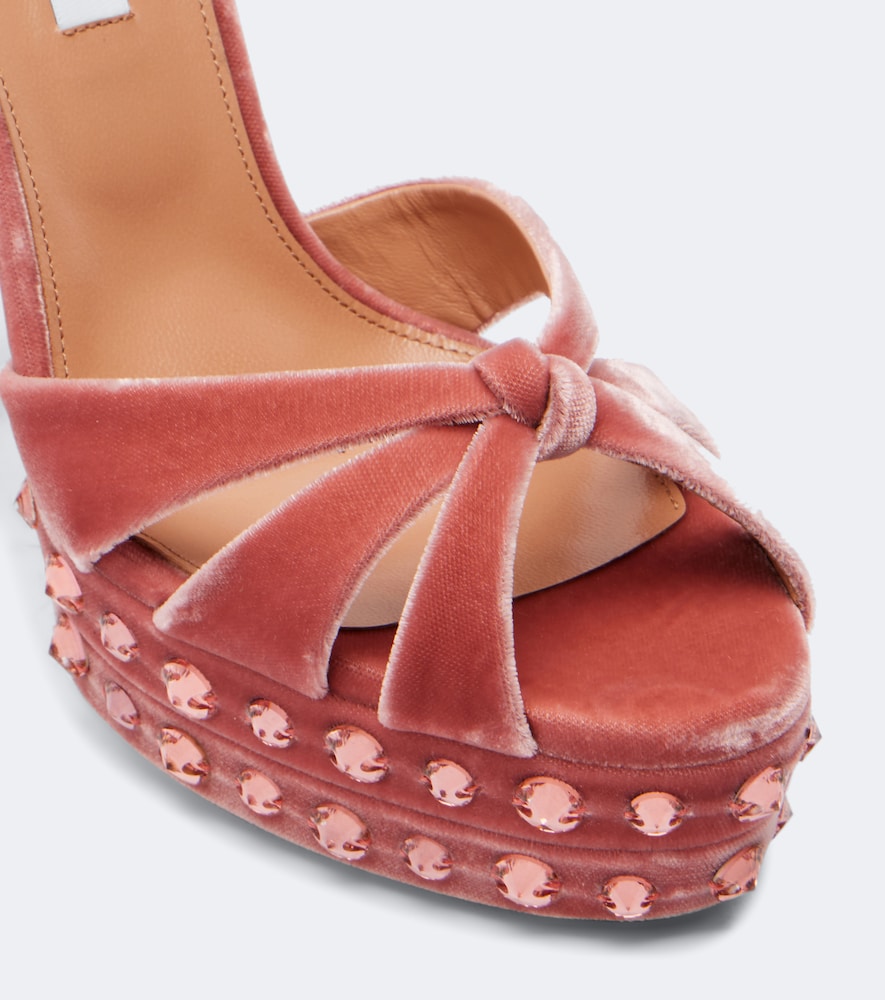 Aquazzura Cosmic Love 130 velvet platform sandals