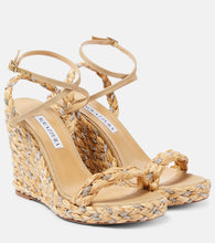 Aquazzura Costiera 120 embellished espadrille wedges - Aquazzura Costiera 120 装饰坡跟草编鞋