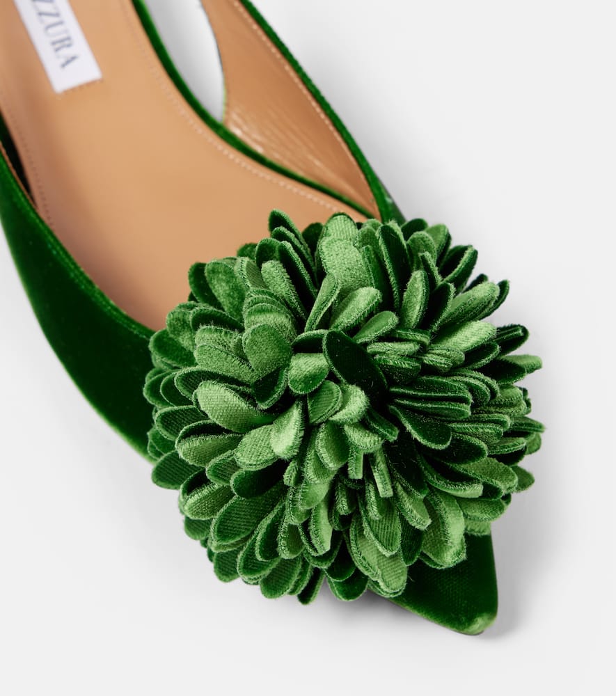 Aquazzura Couturier velvet slingback flats