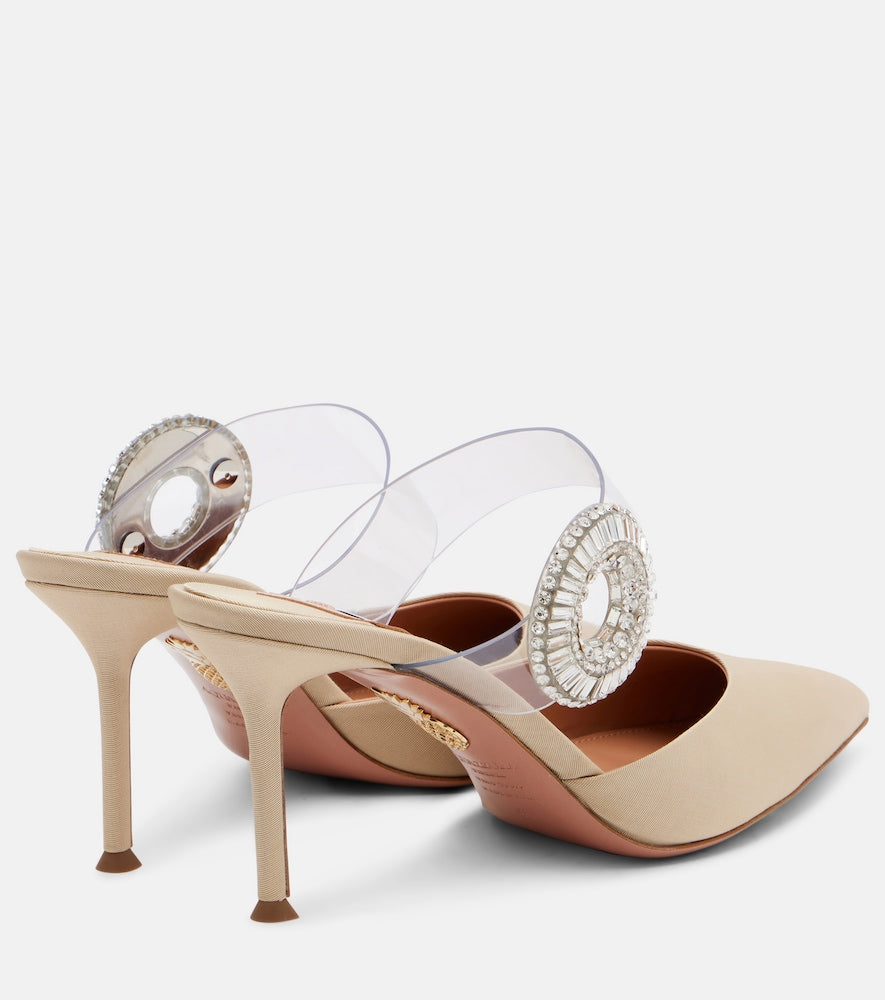 Aquazzura Crystal Hoop embellished PVC mules