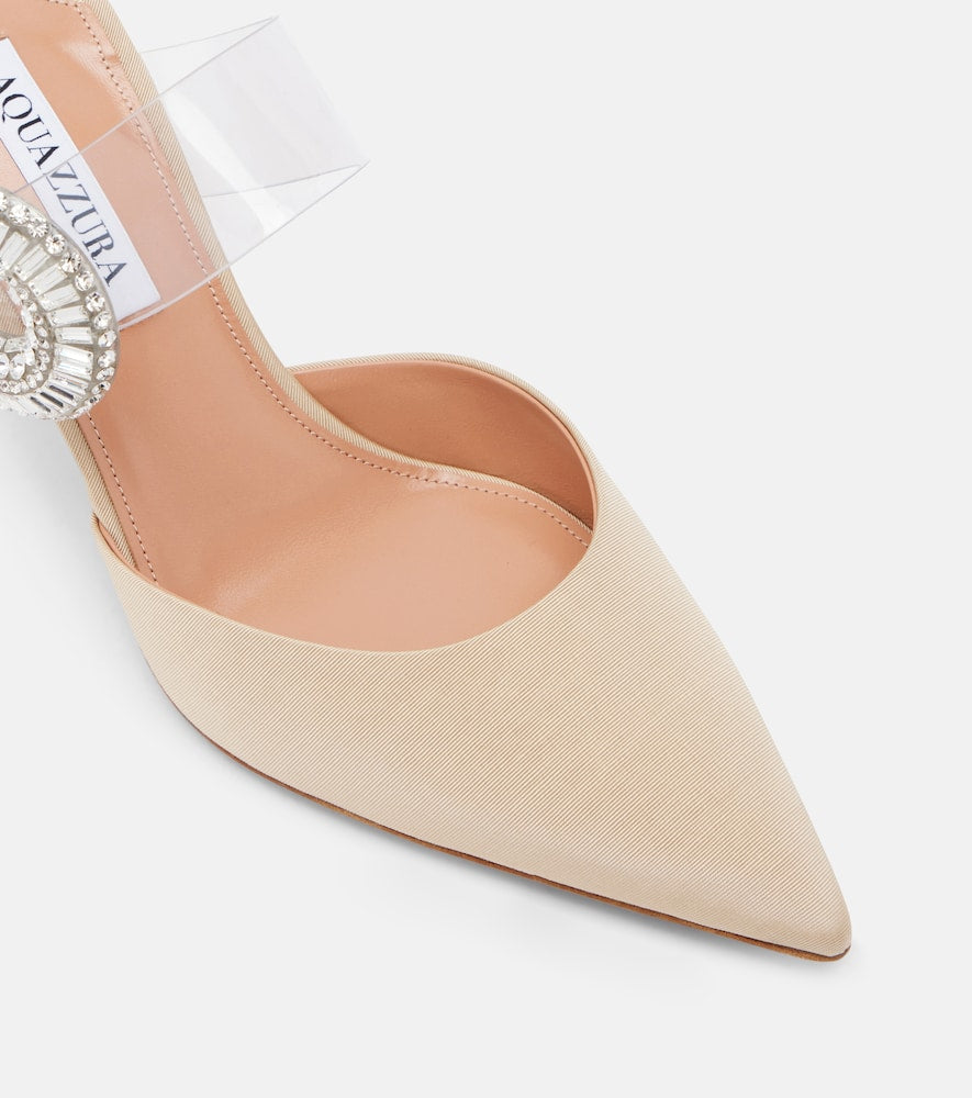 Aquazzura Crystal Hoop embellished PVC mules