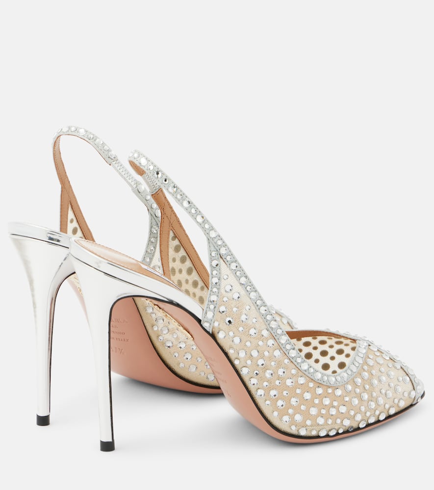Aquazzura Crystal Lover 105 embellished sandals