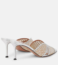 Aquazzura Crystal Lover 75 leather-trimmed mules