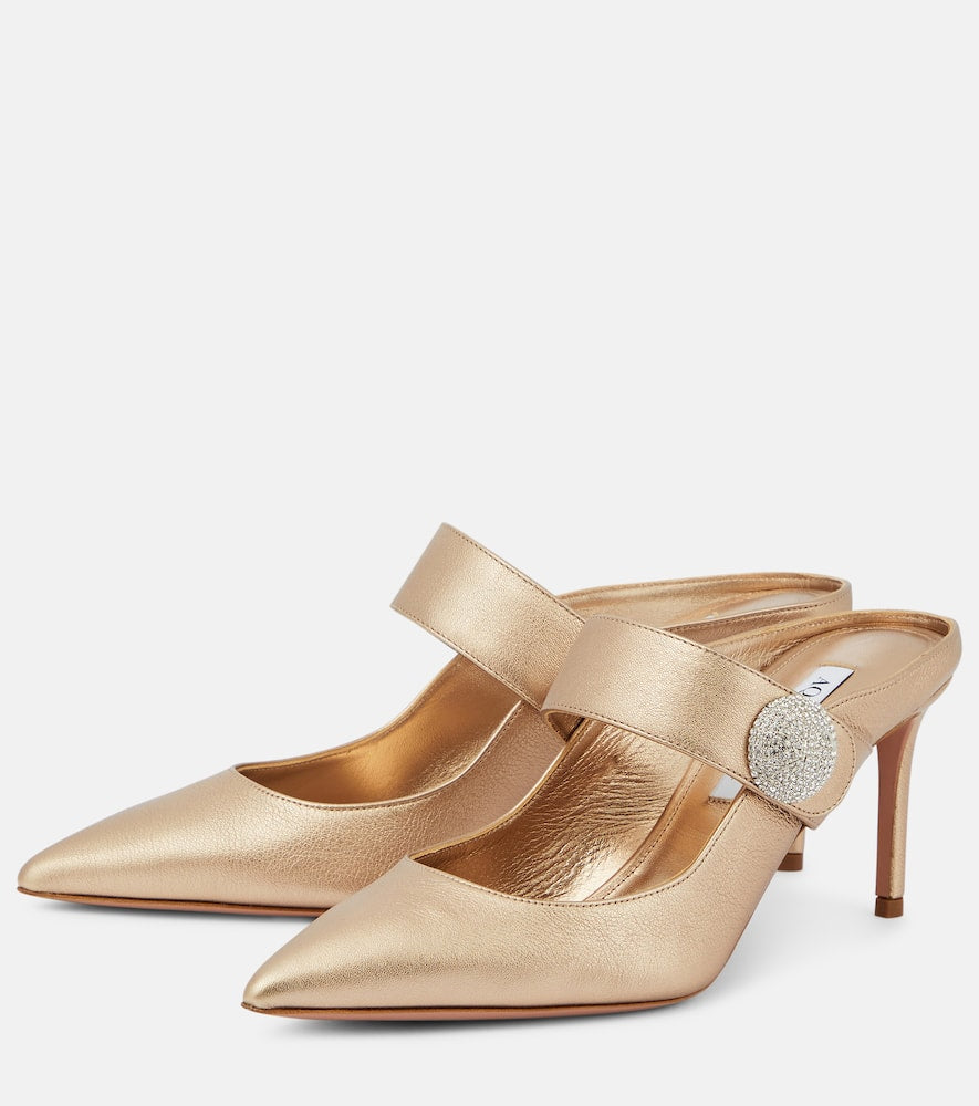 Aquazzura Crystal Macaron 75 embellished mules