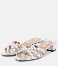 Aquazzura Crystal Mirage embellished leather mules