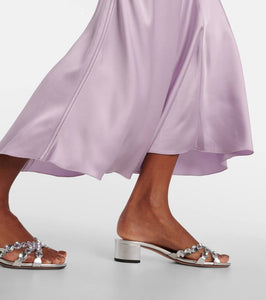 Aquazzura Crystal Mirage embellished leather mules