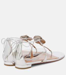 Aquazzura Crystal Orchid mirrored leather sandals