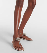 Aquazzura Crystal Orchid mirrored leather sandals