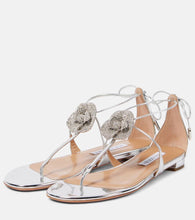 Aquazzura Crystal Orchid mirrored leather sandals
