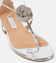 Aquazzura Crystal Orchid mirrored leather sandals