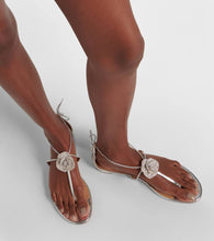 Aquazzura Crystal Orchid mirrored leather sandals