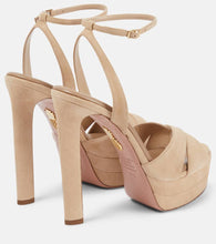 Aquazzura Divine 130 suede platform sandals