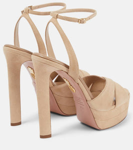 Aquazzura Divine 130 suede platform sandals