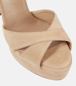 Aquazzura Divine 130 suede platform sandals