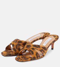 Aquazzura Divine 50 leopard-print suede mules