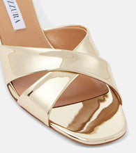 Aquazzura Divine 50 mirrored leather mules