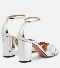 Aquazzura Divine 85 metallic leather sandals
