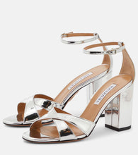 Aquazzura Divine 85 metallic leather sandals