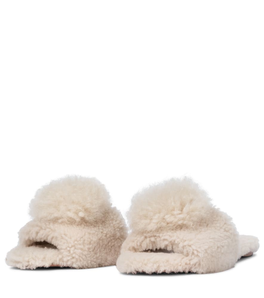 Aquazzura Foxy shearling and alpaca hair slides