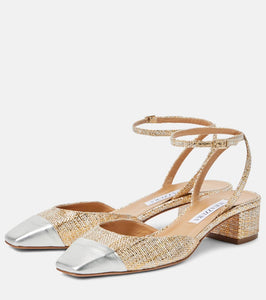 Aquazzura French Flirt 35 metallic tweed pumps