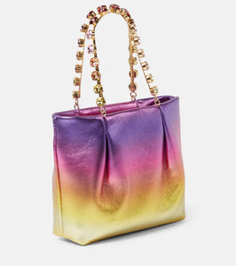Aquazzura Galactic Mini embellished leather tote bag