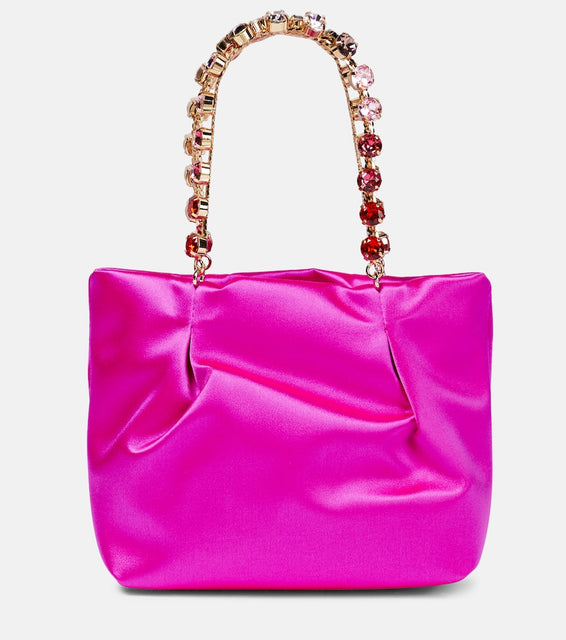 Aquazzura Galactic embellished satin mini tote bag