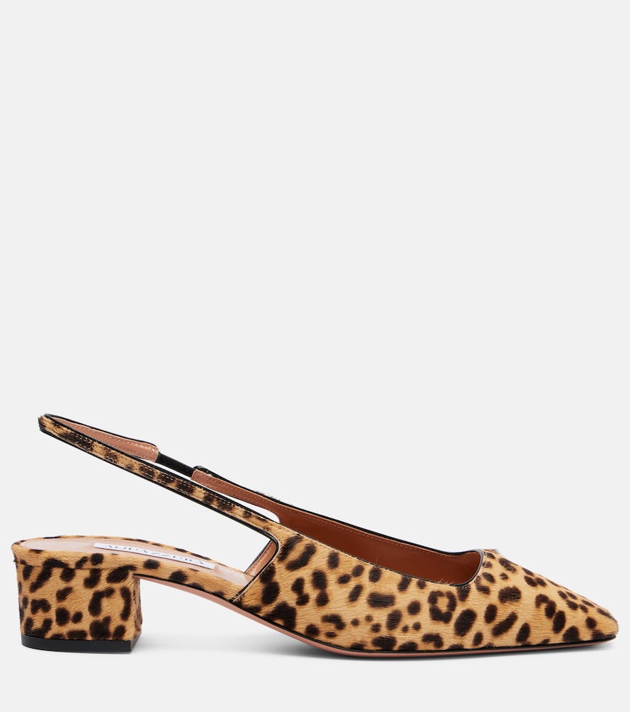 Aquazzura Ginza 35 calf hair slingback pumps