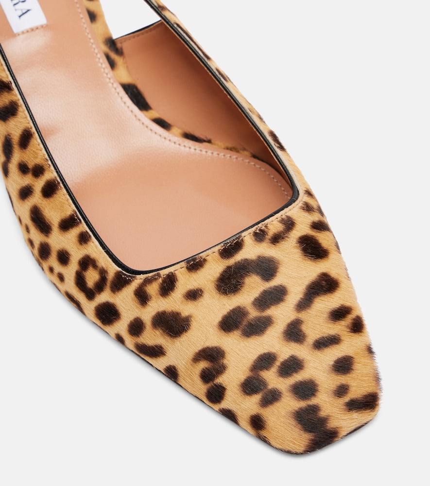 Aquazzura Ginza 35 calf hair slingback pumps