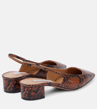 Aquazzura Ginza 35 snake-effect leather slingback pumps