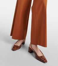 Aquazzura Ginza 35 snake-effect leather slingback pumps