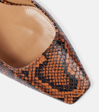 Aquazzura Ginza 35 snake-effect leather slingback pumps