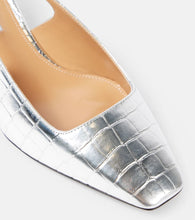 Aquazzura Ginza croc-effect leather slingback pumps