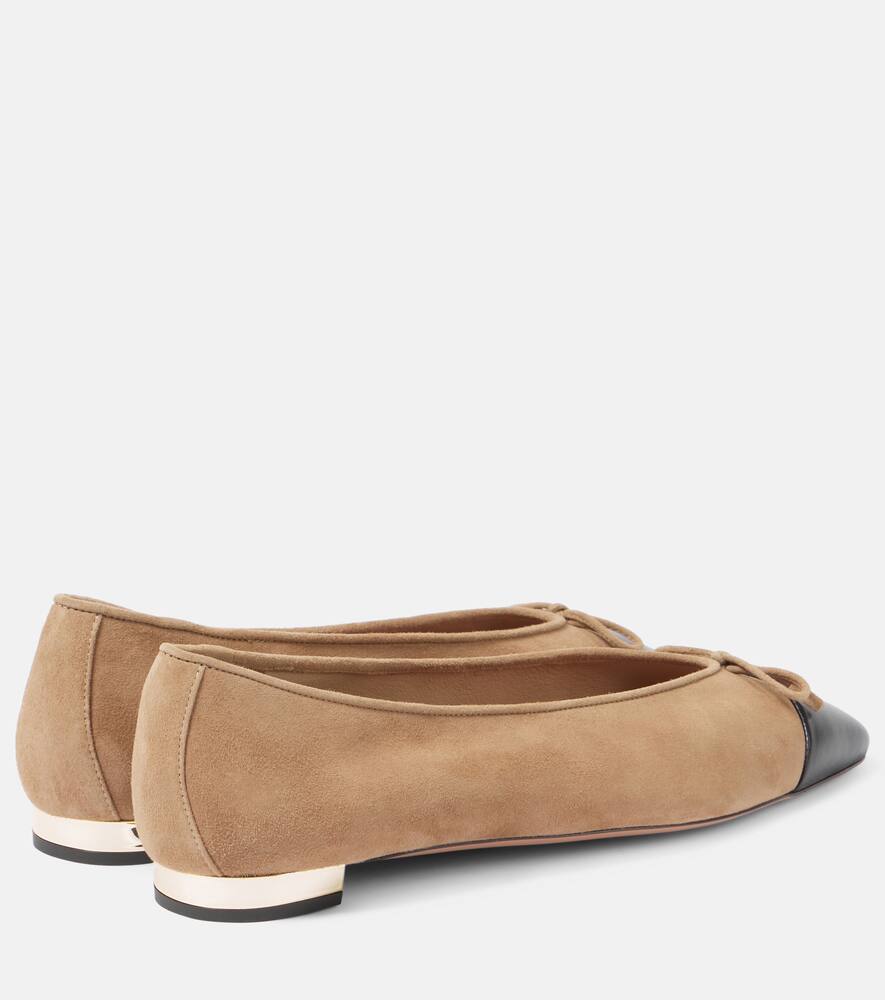 Aquazzura Gioia colorblocked suede ballet flats