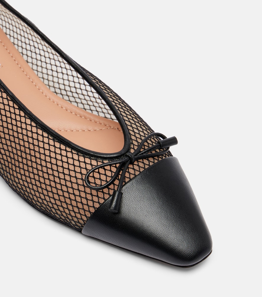 Aquazzura Gioia mesh and leather ballet flats
