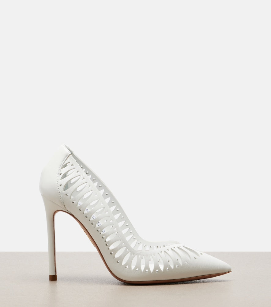 Aquazzura Gisele perforated leather pumps