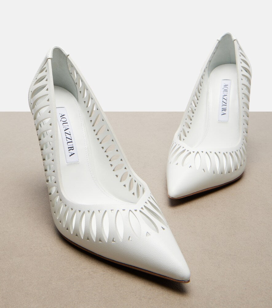 Aquazzura Gisele perforated leather pumps