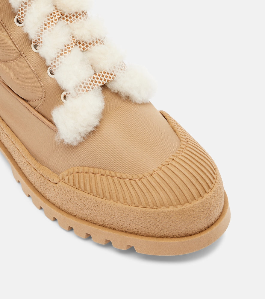 Aquazzura Glacier shearling-lined lace-up boots