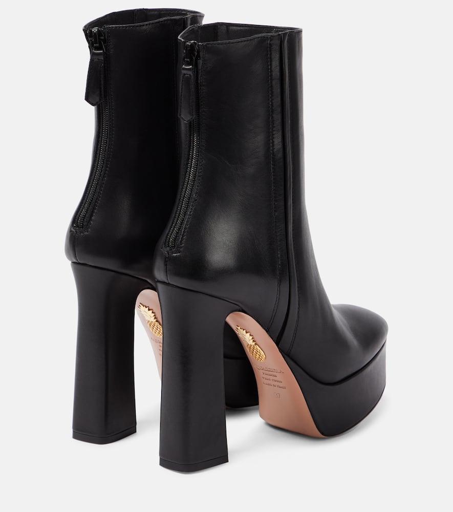 Aquazzura Groove leather platform ankle boots