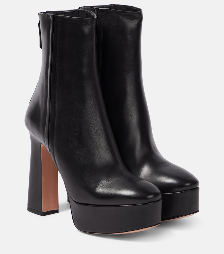 Aquazzura Groove leather platform ankle boots
