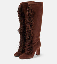 Aquazzura Gytane 85 fringed suede knee-high boots