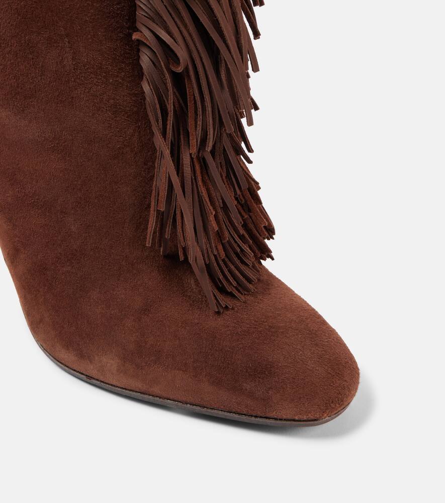 Aquazzura Gytane 85 fringed suede knee-high boots
