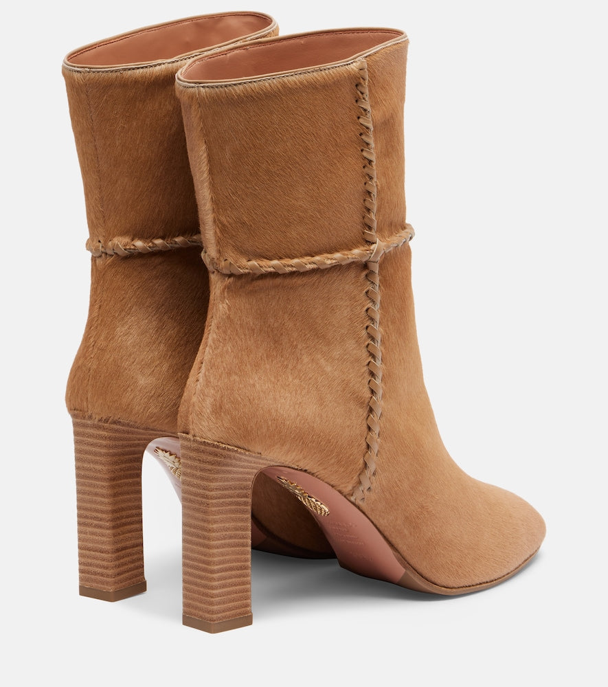 Aquazzura Indy 85 calf hair ankle boots