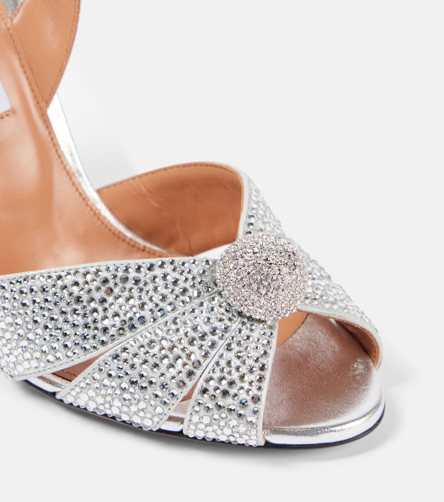 Aquazzura Italian Flirt 105 metallic leather sandals