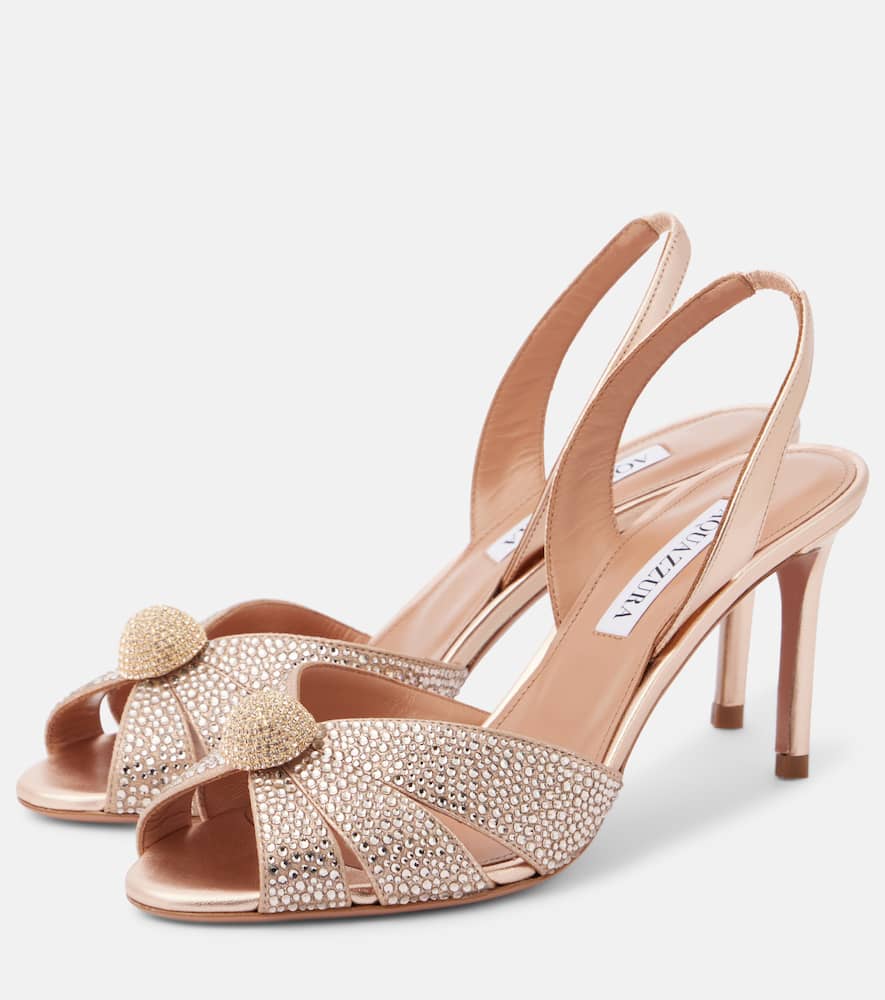 Aquazzura Italian Flirt 75 embellished leather sandals
