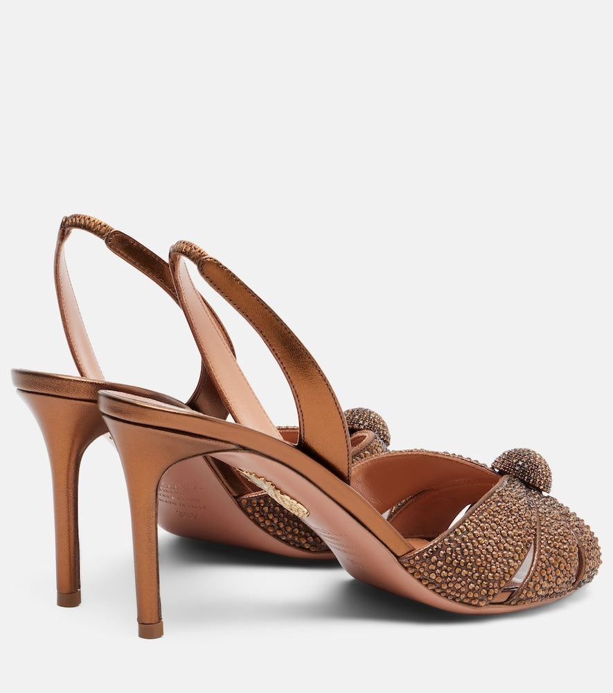 Aquazzura Italian Flirt 75 embellished leather sandals