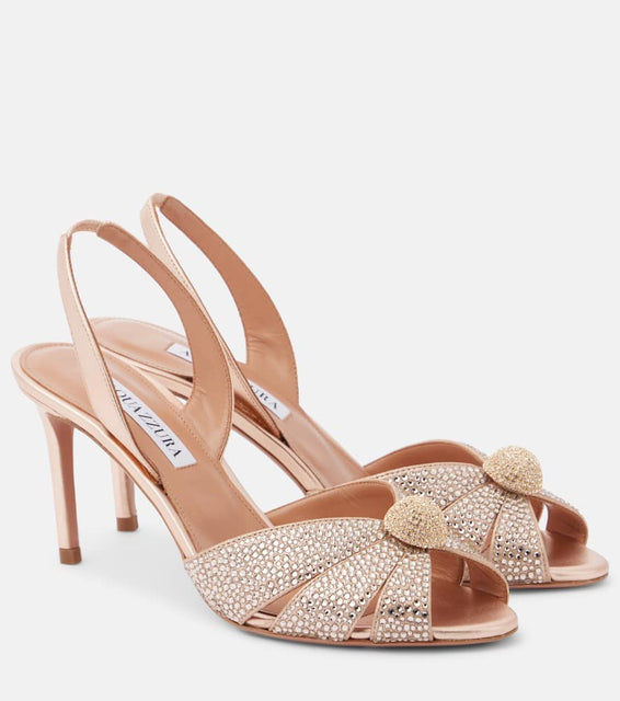 Aquazzura Italian Flirt 75 embellished leather sandals