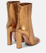 Aquazzura Joplin 105 metallic leather ankle boots