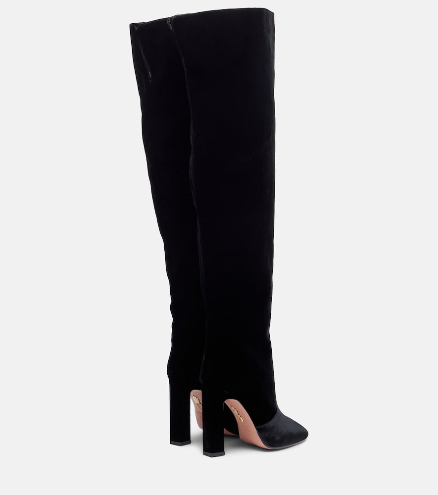 Aquazzura Joplin 105 velvet over-the-knee boots