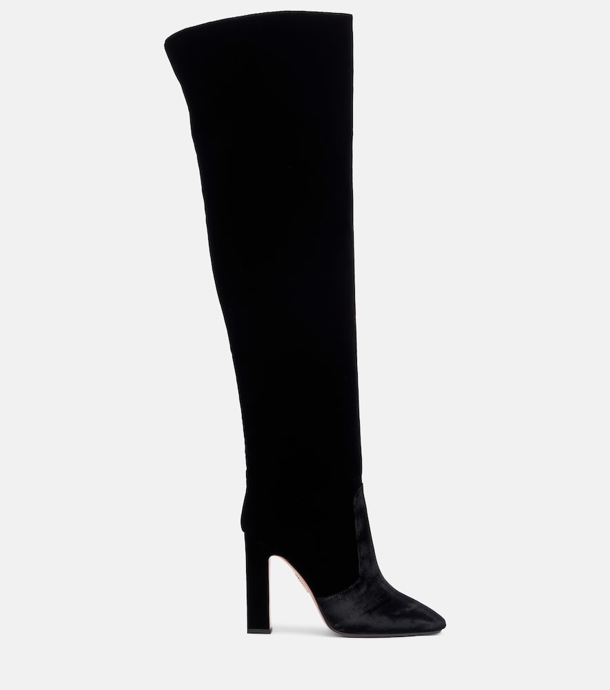 Aquazzura Joplin 105 velvet over-the-knee boots